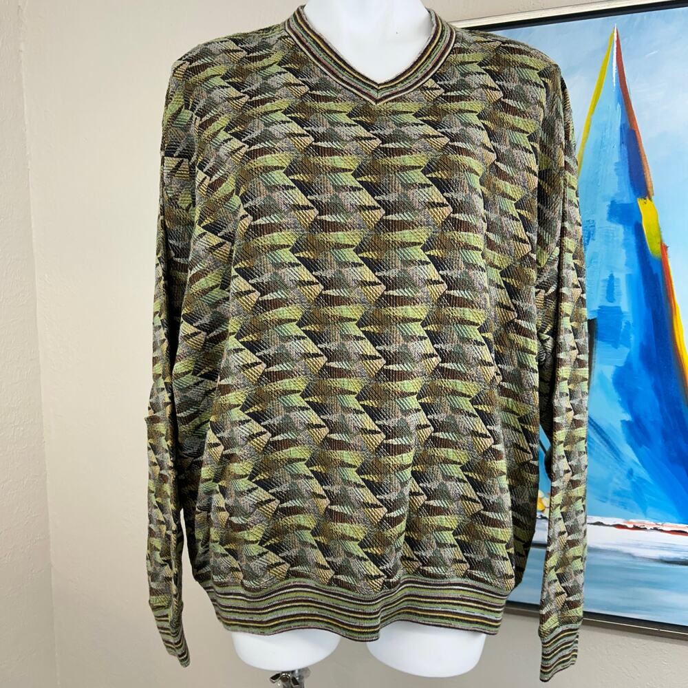 Vintage Jhane Barnes Multicolor Sweater wool blend Knit size X-Large